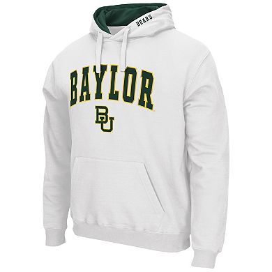 Men's Colosseum White Baylor Bears Arch & Logo 3.0 Pullover Hoodie