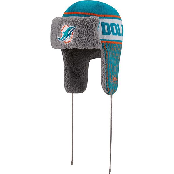 Youth Aqua/Orange Miami Dolphins Jacquard Tassel Knit Hat with Pom