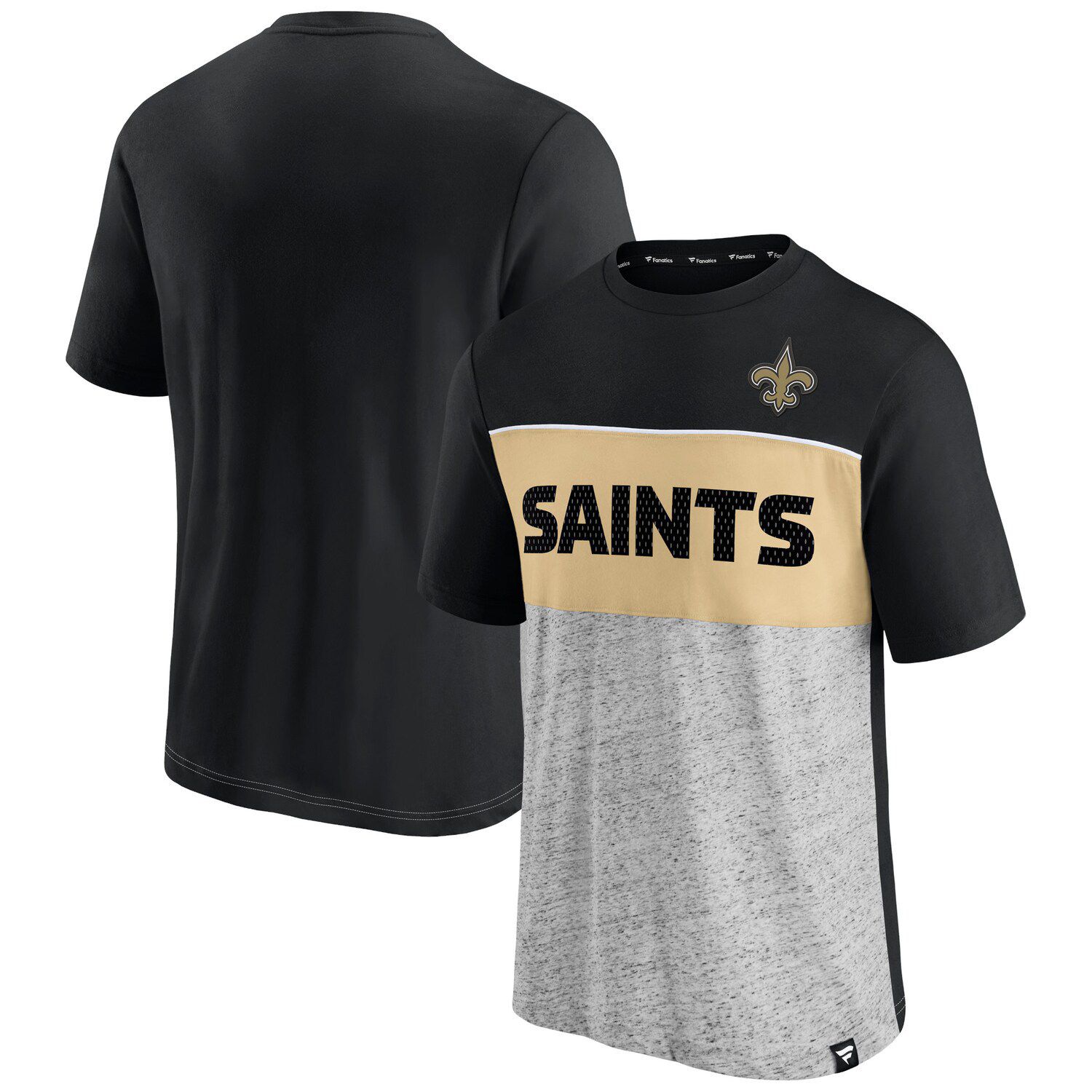 Men's Fanatics Branded Heathered Gray New Orleans Saints Big & Tall On Side  Stripe Long Sleeve T-Shirt