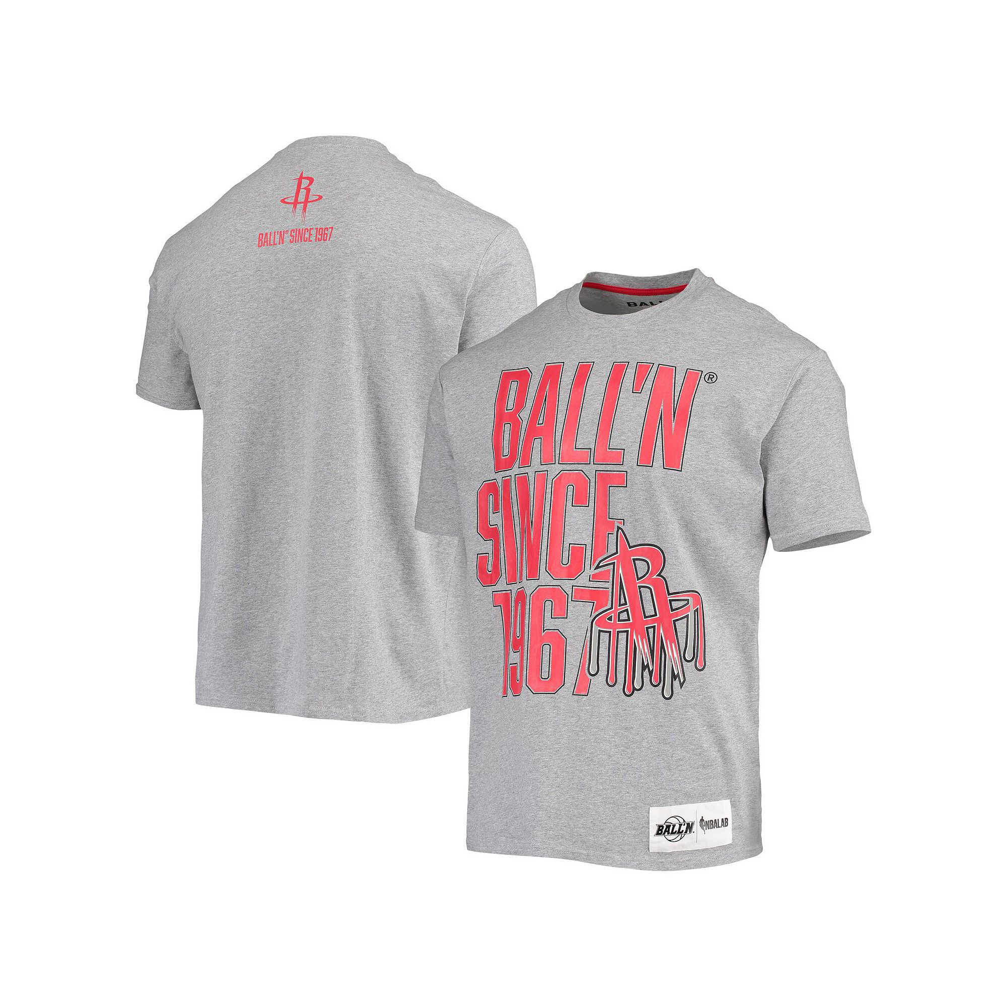Mens BALLN Heathered Gray Houston Rockets Since 1967 T-Shirt, Size: Mediu