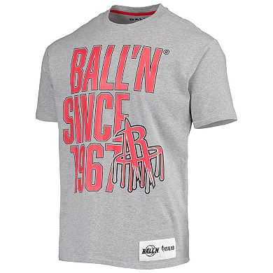 Men's BALL'N Heathered Gray Houston Rockets Since 1967 T-Shirt