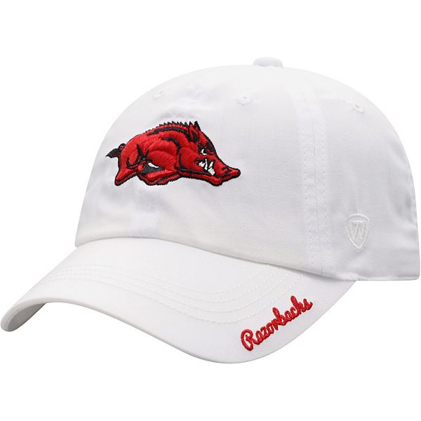 Women's Top of the World White Arkansas Razorbacks Staple Adjustable Hat