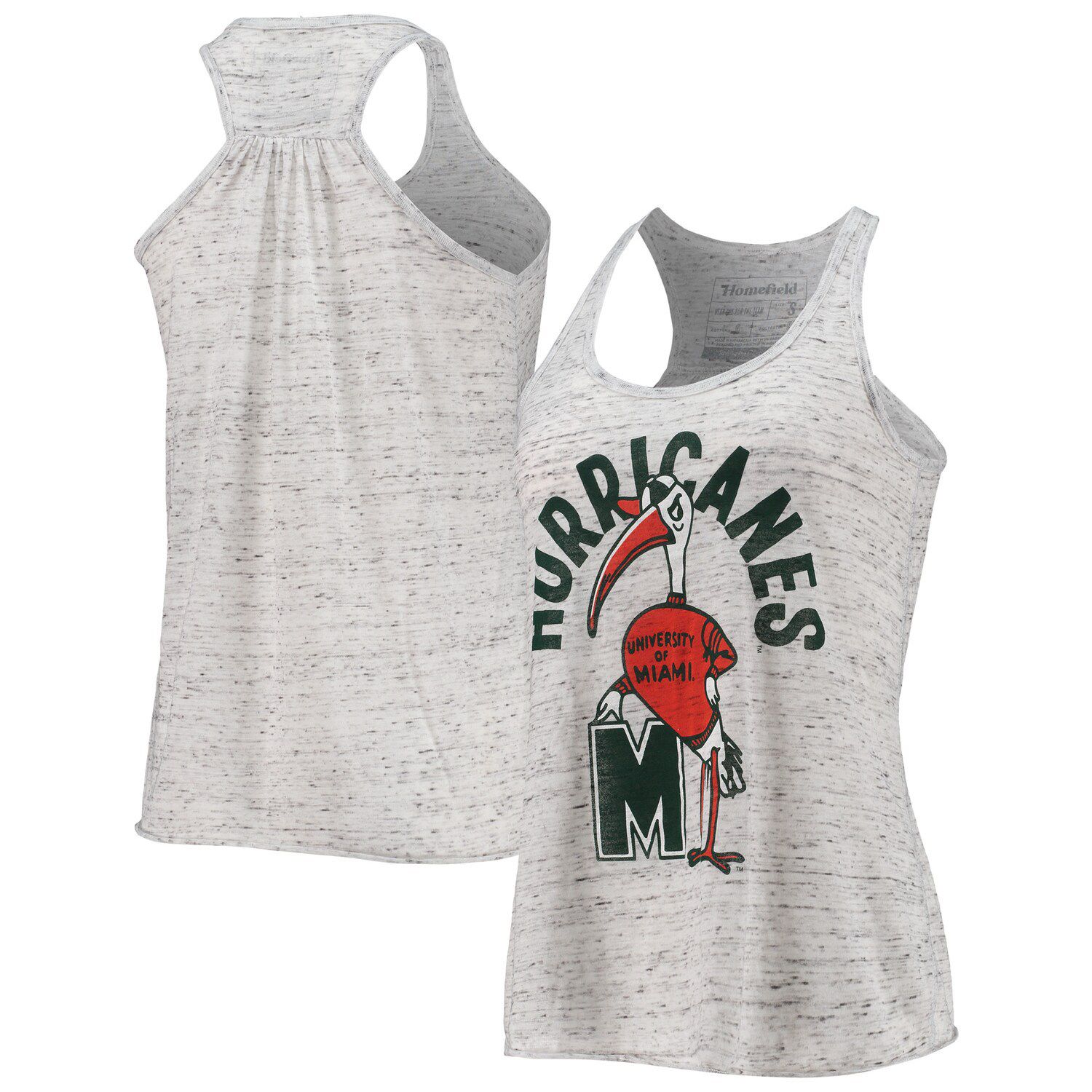 Image for Unbranded Women's Homefield Ash Miami Hurricanes Slub Scoop Neck Racerback Tank Top at Kohl's.