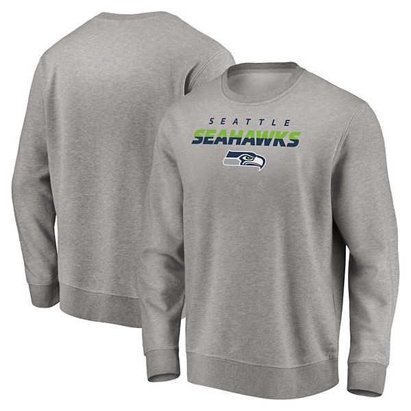 Men's Fanatics Branded Heathered Gray Seattle Seahawks Block Party Pullover  Sweatshirt