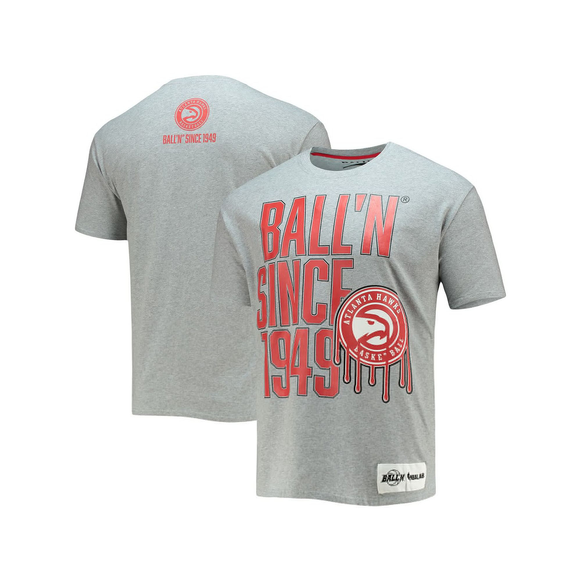 Mens BALLN Heathered Gray Atlanta Hawks Since 1949 T-Shirt, Size: Medium,