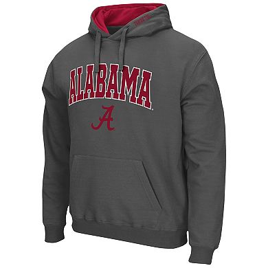 Men's Colosseum Charcoal Alabama Crimson Tide Arch & Logo 3.0 Pullover Hoodie