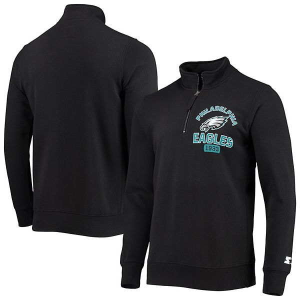 Men's Starter Black Philadelphia Eagles Heisman Quarter-Zip Jacket