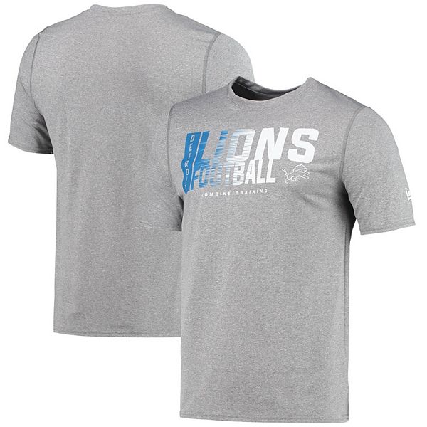 Men's New Era Heathered Gray Detroit Lions Combine Authentic Game On T ...