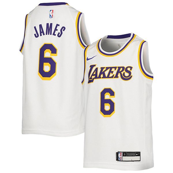 Youth Nike LeBron James White Los Angeles Lakers Swingman Jersey - City Edition Size: Large