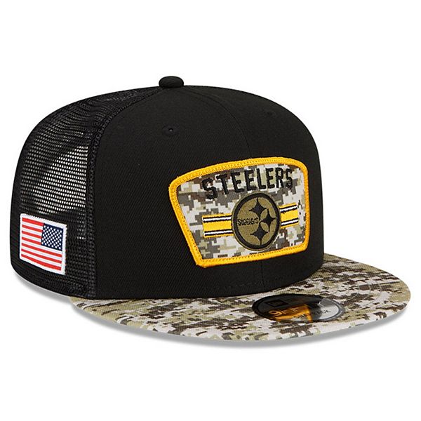 Pittsburgh Steelers NFL21 Salute To Service 9FIFTY Black/Camo Trucker - New  Era
