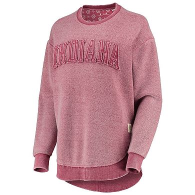 Women's Pressbox Crimson Indiana Hoosiers Ponchoville Pullover Sweatshirt