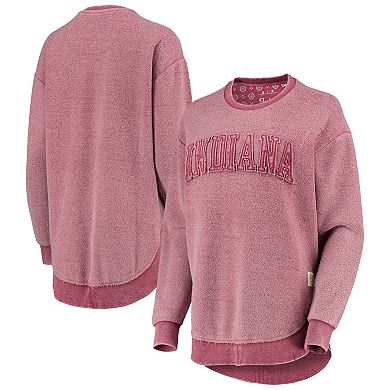 Women's Pressbox Crimson Indiana Hoosiers Ponchoville Pullover Sweatshirt