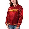 Women's Starter Red Kansas City Chiefs Varsity Lover Satin Full-Snap Jacket