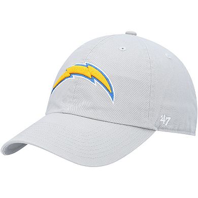 Men's '47 Gray Los Angeles Chargers Clean Up Adjustable Hat