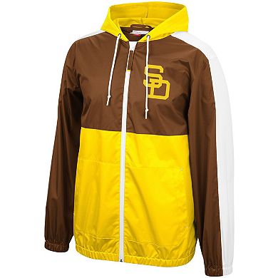 Men's Mitchell & Ness Brown/Gold San Diego Padres Game Day Full-Zip ...