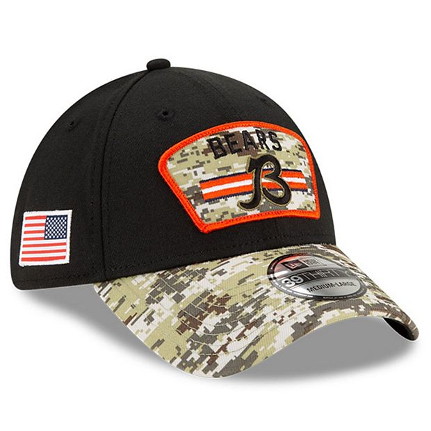 Men's New Era Black/Camo Chicago Bears 2021 Salute To Service B 39THIRTY  Flex Hat