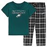 Women's Midnight Green/Black Philadelphia Eagles Plus Size Lodge Top & Pants Sleep Set