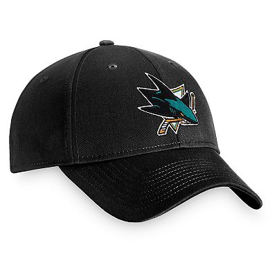 Men's Fanatics Branded Black San Jose Sharks Core Adjustable Hat