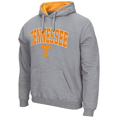 Men's Colosseum Heathered Gray Tennessee Volunteers Arch & Logo 3.0 Pullover Hoodie