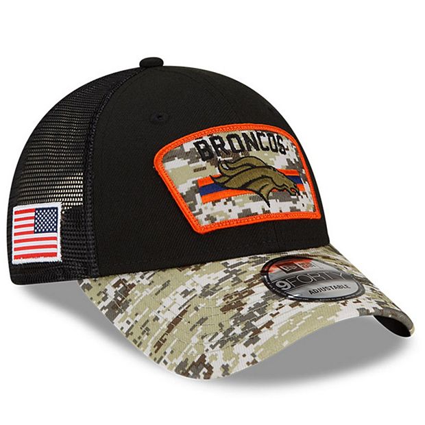 Denver Broncos New Era Throwback Logo Camo 59FIFTY Fitted Hat - Black