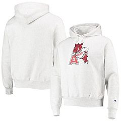 Men's Champion Heathered Gray Louisville Cardinals Team Arch Reverse Weave Pullover Hoodie in Heather Gray