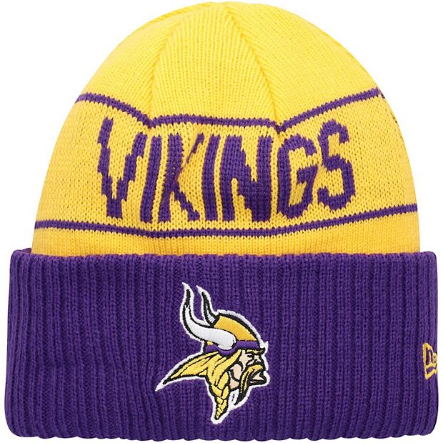 Men's New Era Gold/Purple Minnesota Vikings Reversible Cuffed Knit Hat