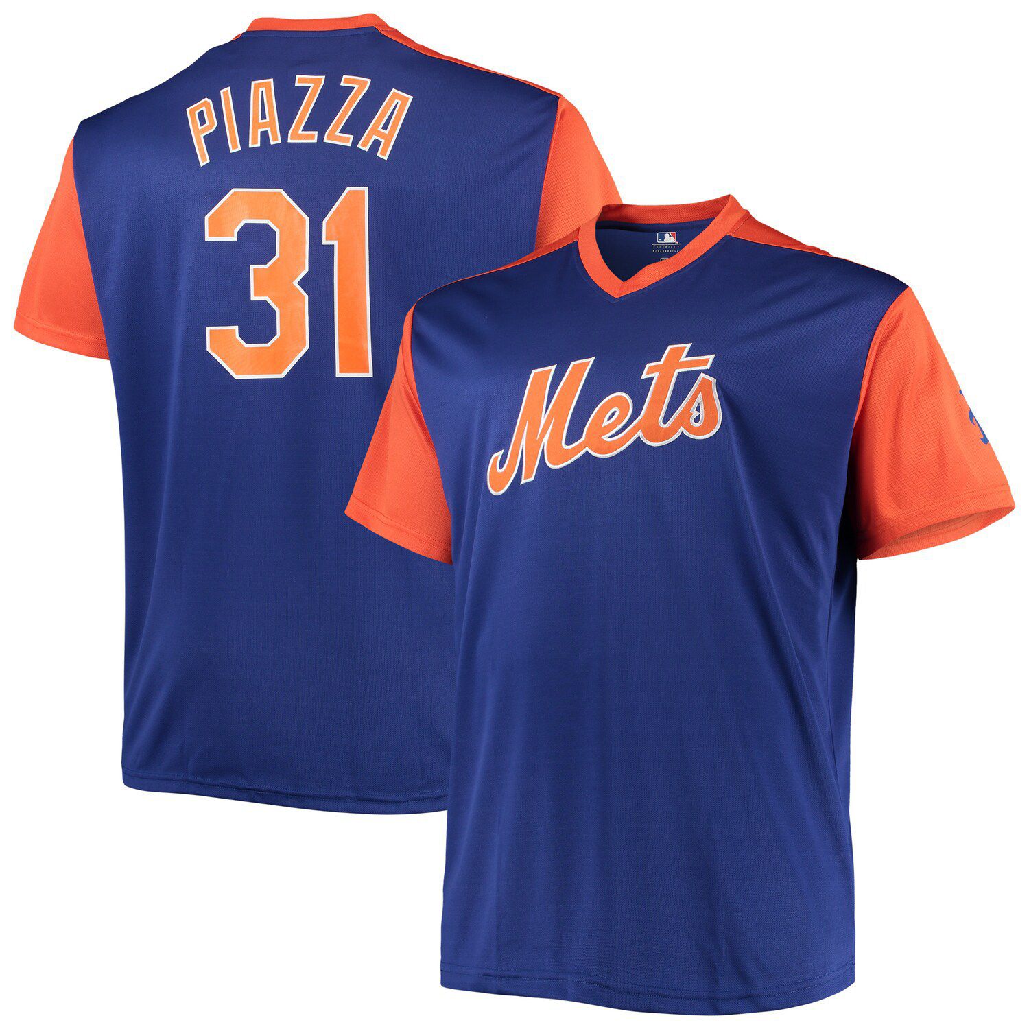 Vintage New York Mets Mike Piazza Baseball Jersey Black Mens Size 3X Sewn