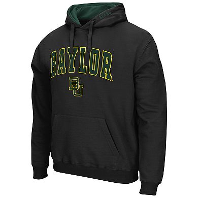 Men's Colosseum Black Baylor Bears Arch & Logo 3.0 Pullover Hoodie
