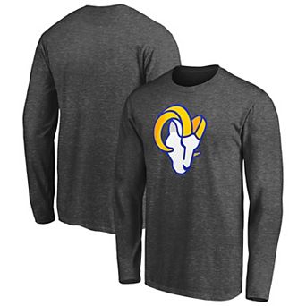 Men's Fanatics Branded Heathered Charcoal Los Angeles Rams Big & Tall Primary Logo Long Sleeve T-Shirt