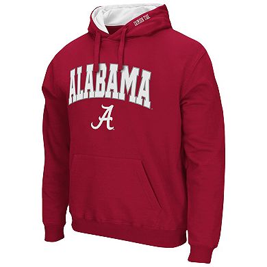 Men's Colosseum Crimson Alabama Crimson Tide Arch & Logo 3.0 Pullover Hoodie