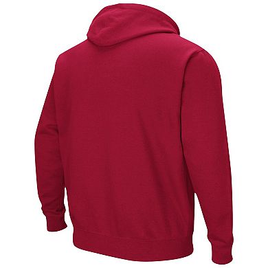 Men's Colosseum Crimson Alabama Crimson Tide Arch & Logo 3.0 Pullover Hoodie