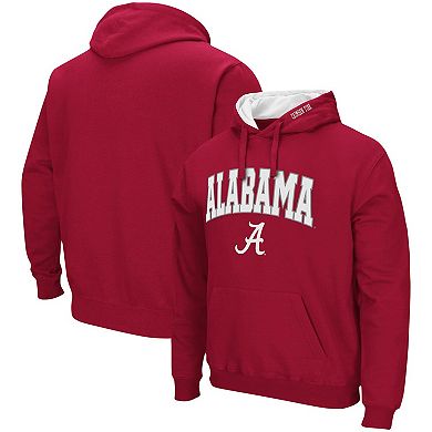 Men's Colosseum Crimson Alabama Crimson Tide Arch & Logo 3.0 Pullover Hoodie