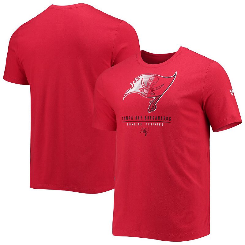 Mens New Era Red Tampa Bay Buccaneers Combine Authentic Go For It T-Shirt,