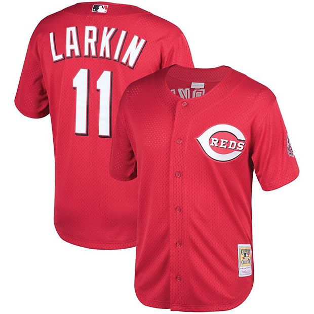 Men's Mitchell & Ness Barry Larkin Red Cincinnati Throwback Reds