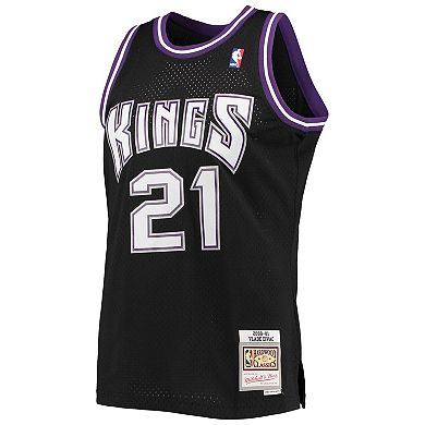 Men's Mitchell & Ness Vlade Divac Black Sacramento Kings 2000-01 Team Hardwood Classics Swingman Jersey