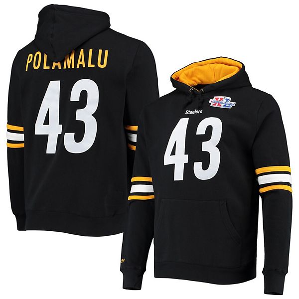 Mitchell & Ness Youth Boys Troy Polamalu Black Pittsburgh Steelers Retired  Player Name and Number Pullover Hoodie