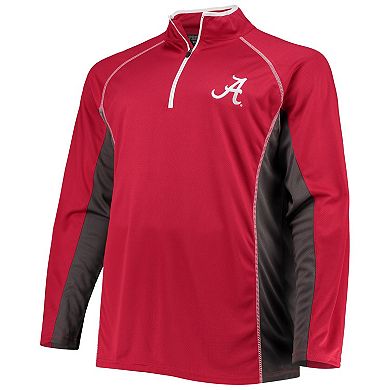 Men's Crimson Alabama Crimson Tide Big & Tall Textured Raglan Quarter-Zip Jacket