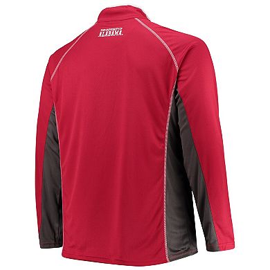 Men's Crimson Alabama Crimson Tide Big & Tall Textured Raglan Quarter-Zip Jacket