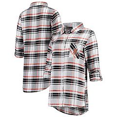 Women's Concepts Sport Navy/Orange Chicago Bears Plus Size Breakout Flannel  Nightshirt