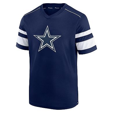 Men's Fanatics Branded Ezekiel Elliott Navy Dallas Cowboys Hashmark Name & Number V-Neck T-Shirt