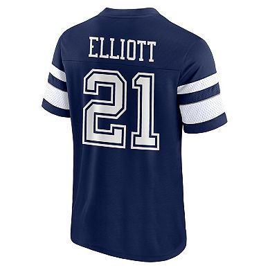 Men's Fanatics Branded Ezekiel Elliott Navy Dallas Cowboys Hashmark Name & Number V-Neck T-Shirt