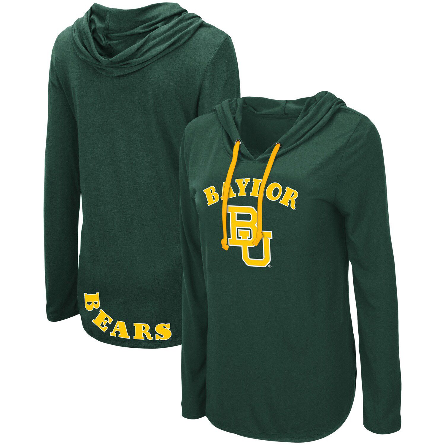 Men's Champion Green Baylor Bears Wordmark Slash Long Sleeve T-Shirt