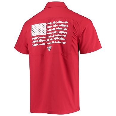 Men's Columbia PFG Scarlet Ohio State Buckeyes Slack Tide Camp Button-Up Shirt