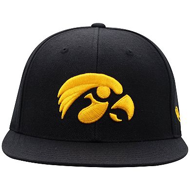 Men's Top of the World Black Iowa Hawkeyes Team Color Fitted Hat