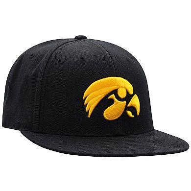 Men's Top of the World Black Iowa Hawkeyes Team Color Fitted Hat