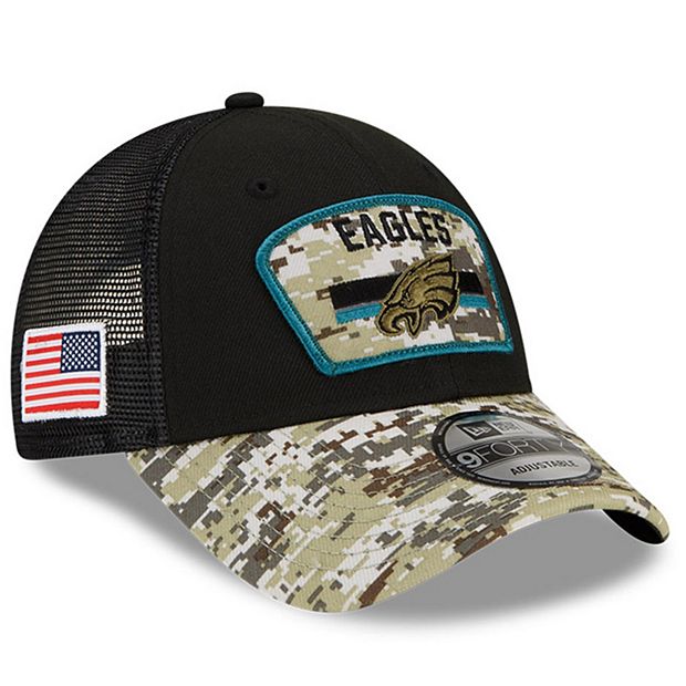 Philadelphia Eagles New Era Youth Trucker 9TWENTY Snapback Hat - Camo/Black