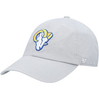 Men's '47 Gray Los Angeles Rams Logo Clean Up Adjustable Hat