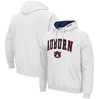 Men's Colosseum White Auburn Tigers Arch & Logo 3.0 Pullover Hoodie