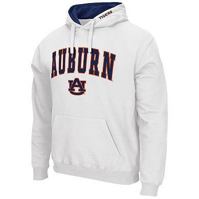 Men's Colosseum White Auburn Tigers Arch & Logo 3.0 Pullover Hoodie