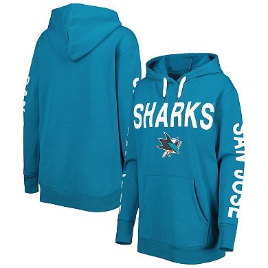 Women's G-III 4Her by Carl Banks Teal San Jose Sharks Extra Inning Pullover Hoodie